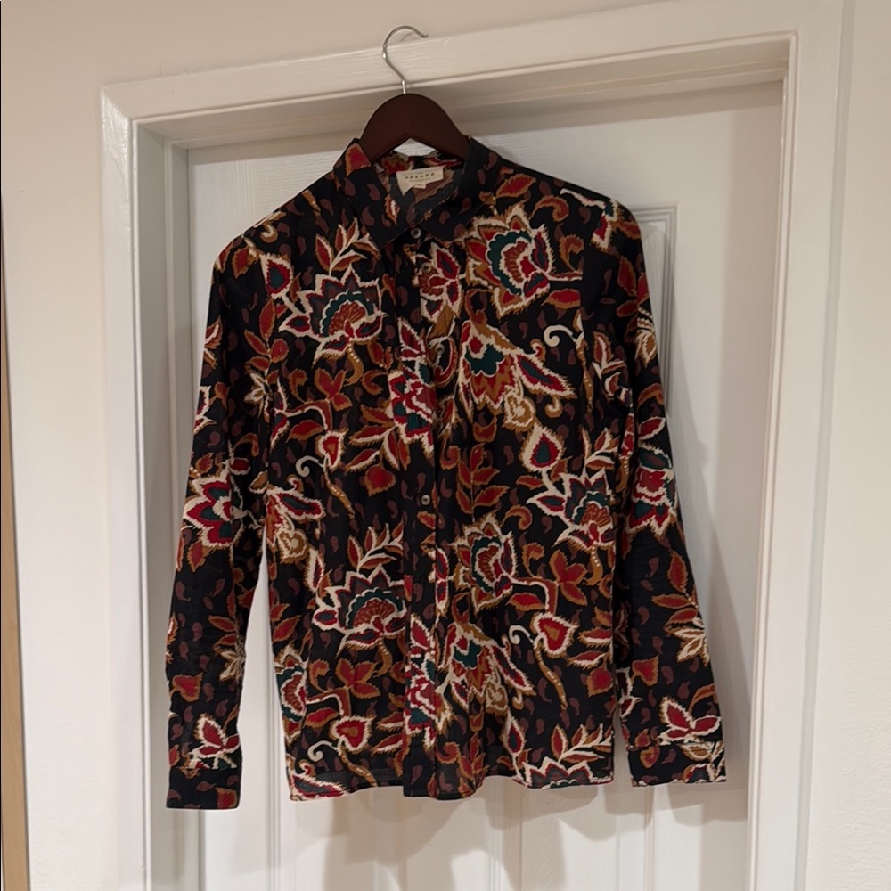 Sezane Multicolor Patterned Button Down Shirt